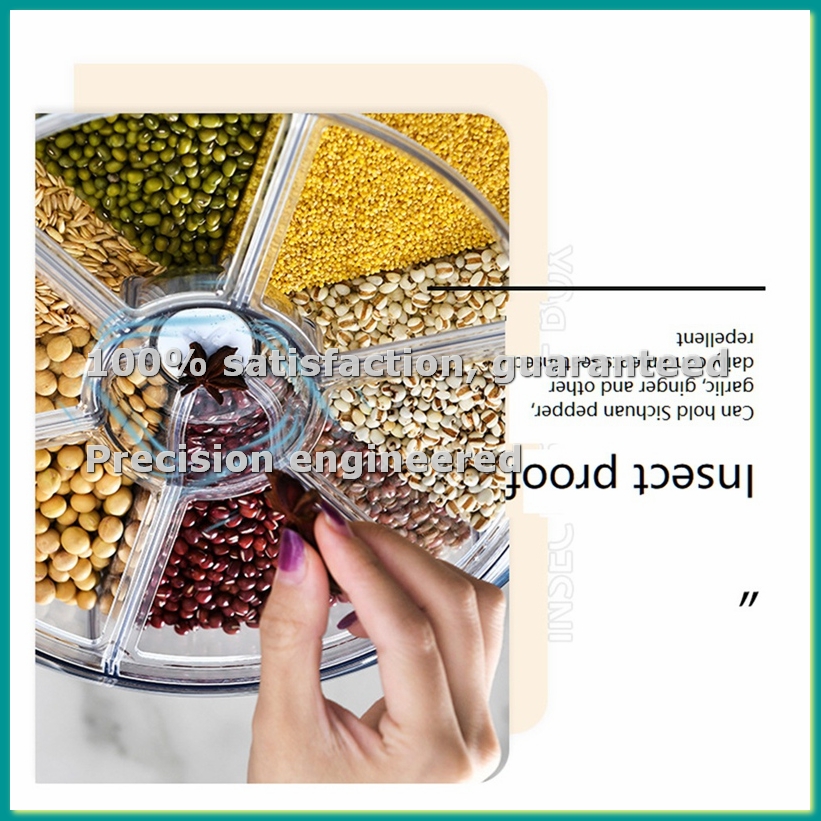 Food Storage Containers - 6 Grid Cereal Storage Container Dispenser