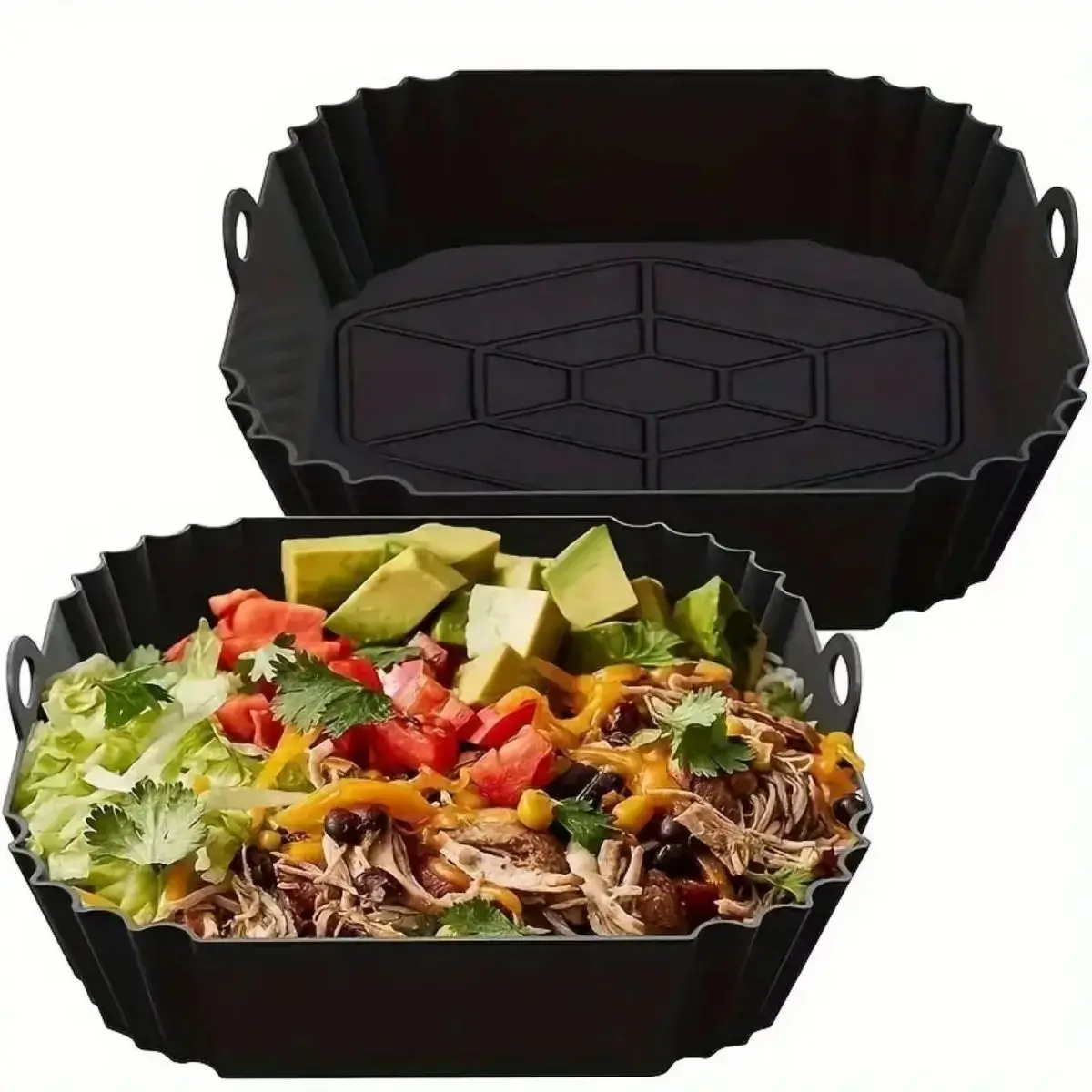 Reusable Air Fryer Silicone Po - Food Storage With Dividers ulasan dan harga