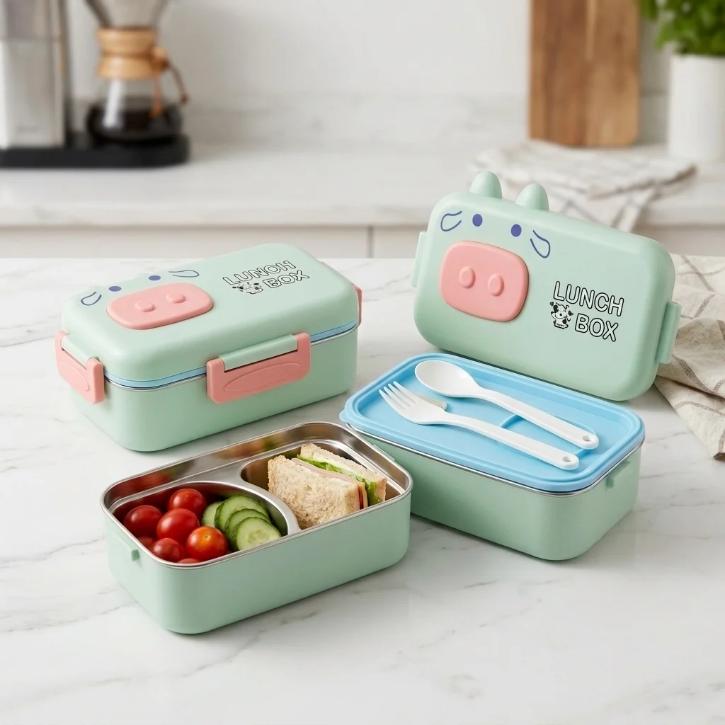 304 Stainless Steel Bento Box  - Food Storage With Dividers ulasan dan harga