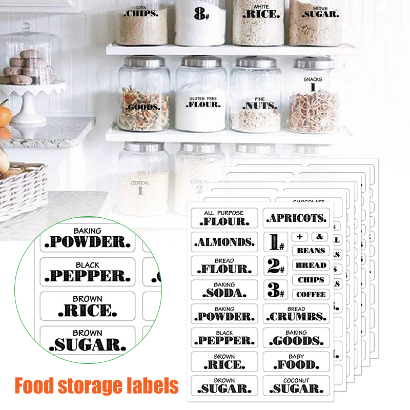 132pcs Kitchen Food Stickers W - Food Storage Labels ulasan dan harga