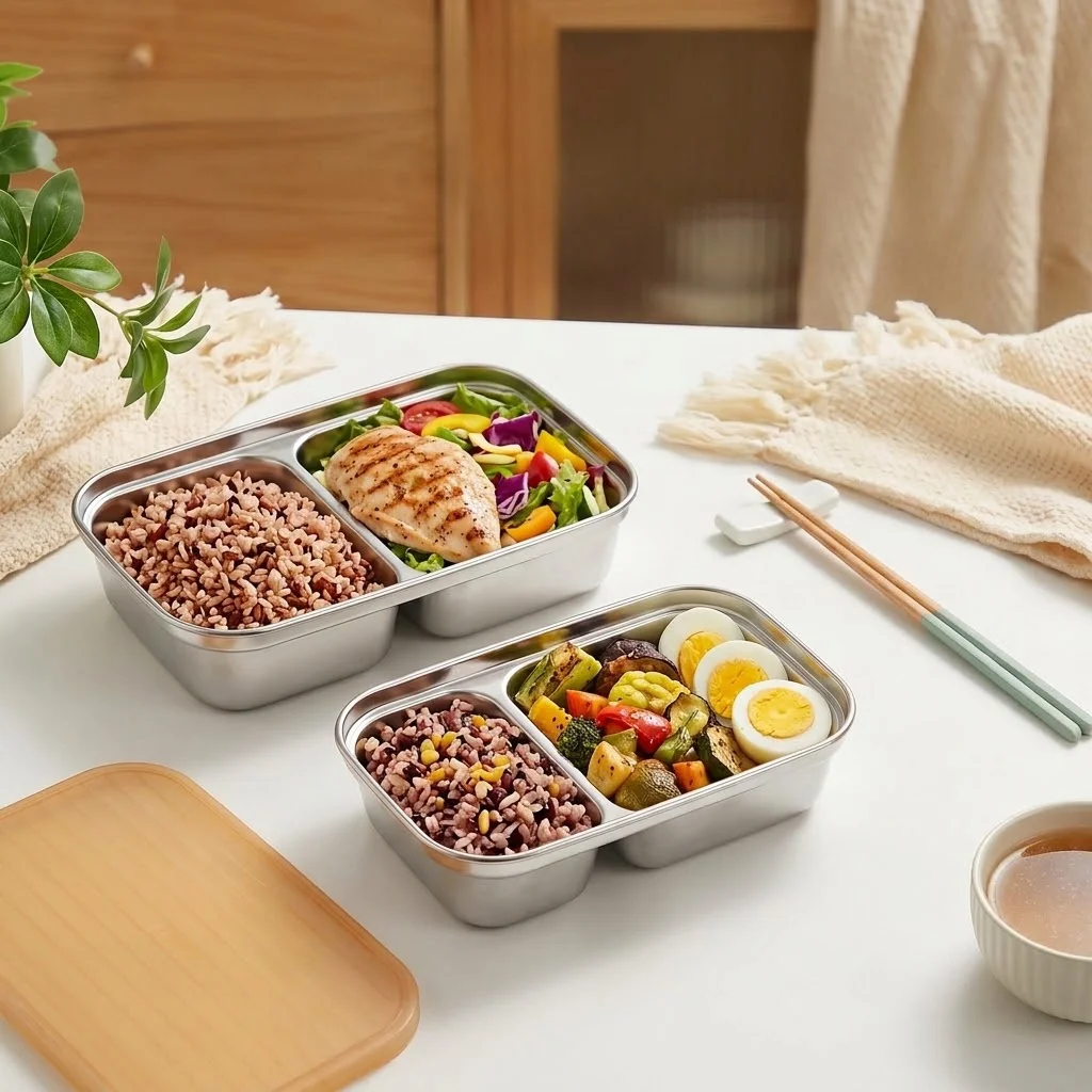 304 Stainless Steel Bento Box  - Food Storage With Dividers ulasan dan harga